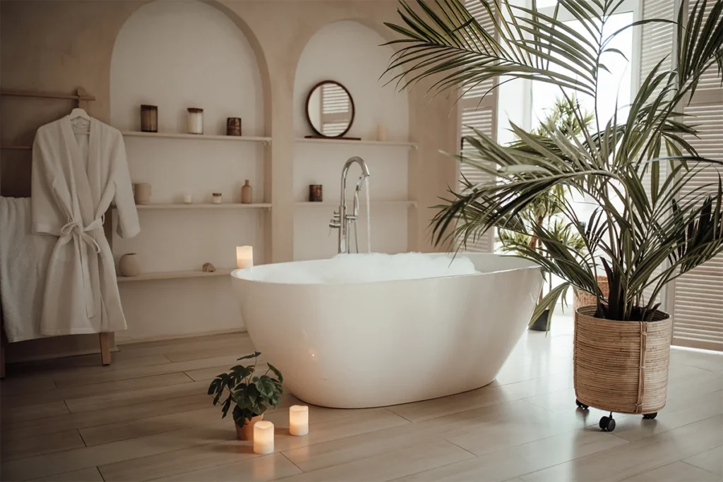 Ideas para Crear un Baño Estilo SPA con Tinas, Revestimientos y Muebles Adecuados
