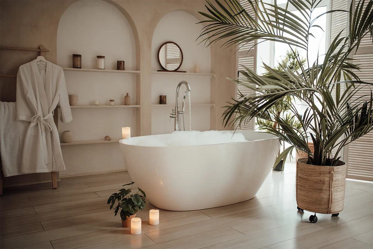 Ideas para Crear un Baño Estilo SPA con Tinas, Revestimientos y Muebles Adecuados